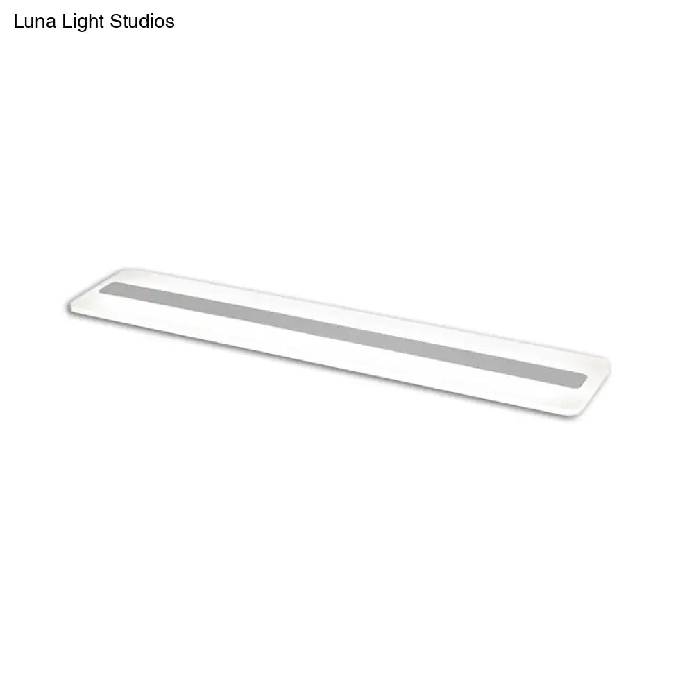 Wide Linear Led Modern Ceiling Light Fixture - 16/23/31.5 Flushmount Reception Acrylic Warm/White
