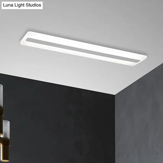 Wide Linear Led Modern Ceiling Light Fixture - 16/23/31.5 Flushmount Reception Acrylic Warm/White