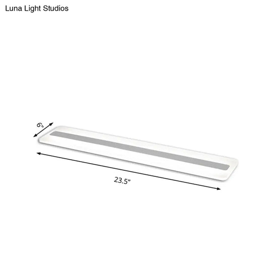 Wide Linear Led Modern Ceiling Light Fixture - 16’/23’/31.5’ Flushmount Reception Acrylic Warm/White