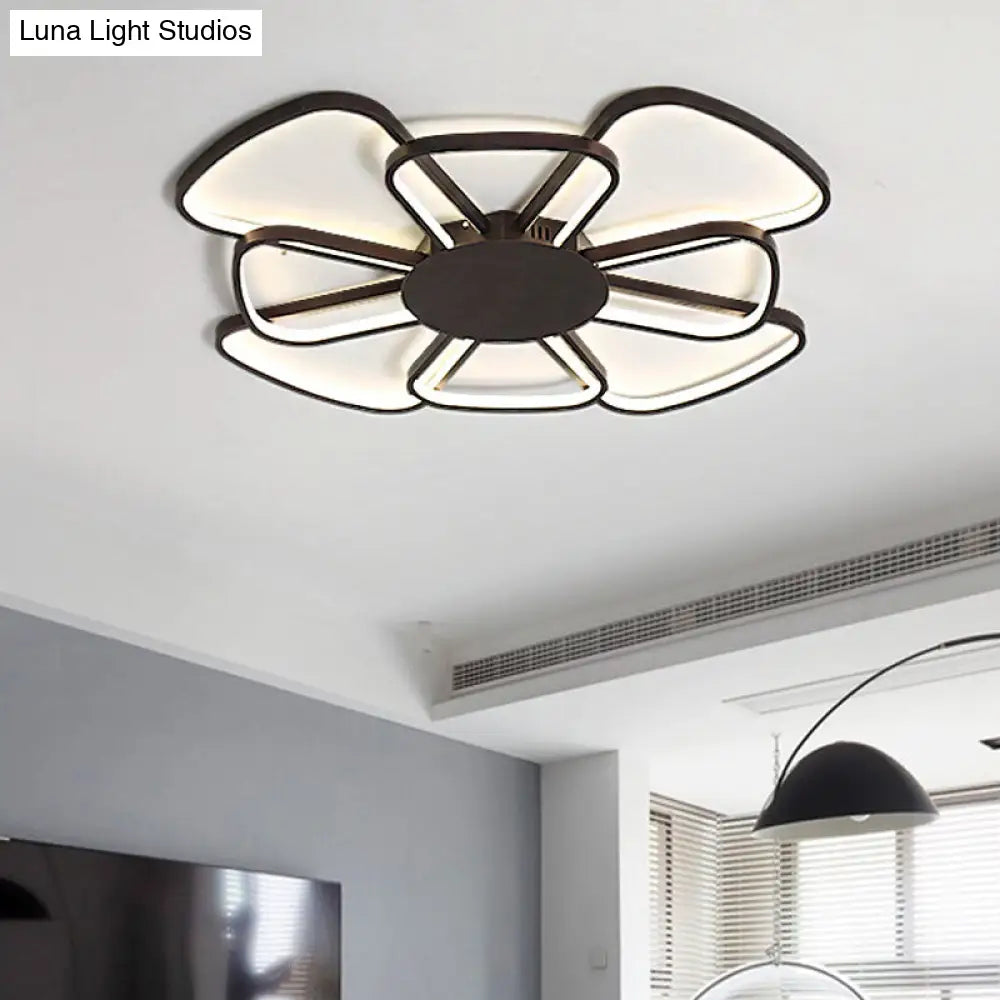 Windmill Led Flush Mount Ceiling Lamp For Living Room - Beautiful Acrylic Lighting Coffee / Warm