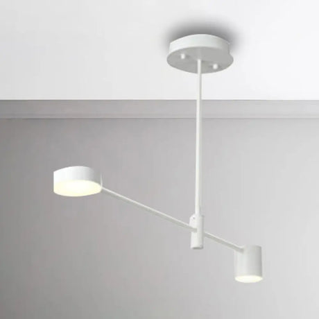 Simple Style Black/White Metal Multi-Tier Asymmetrical 2/4/6/8-Head Pendant Light In