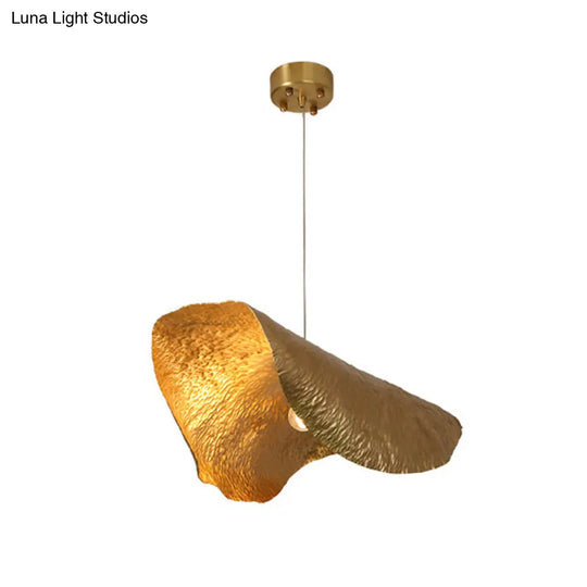 Withered Leaf Parlor Hanging Lamp In Brass - Modern Pendant Lighting Fixture