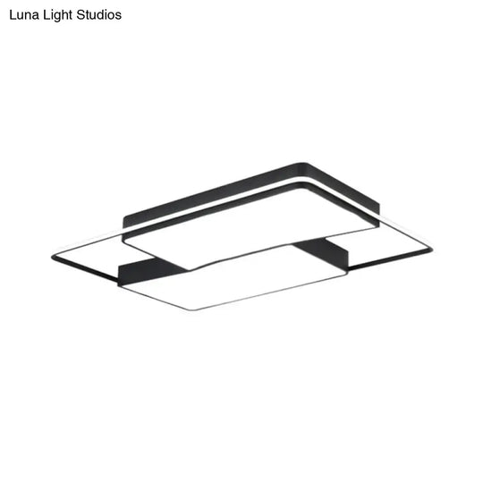 Black Flushmount LED Ceiling Light for Bedroom - Modernist Acrylic Design with/without Remote Control