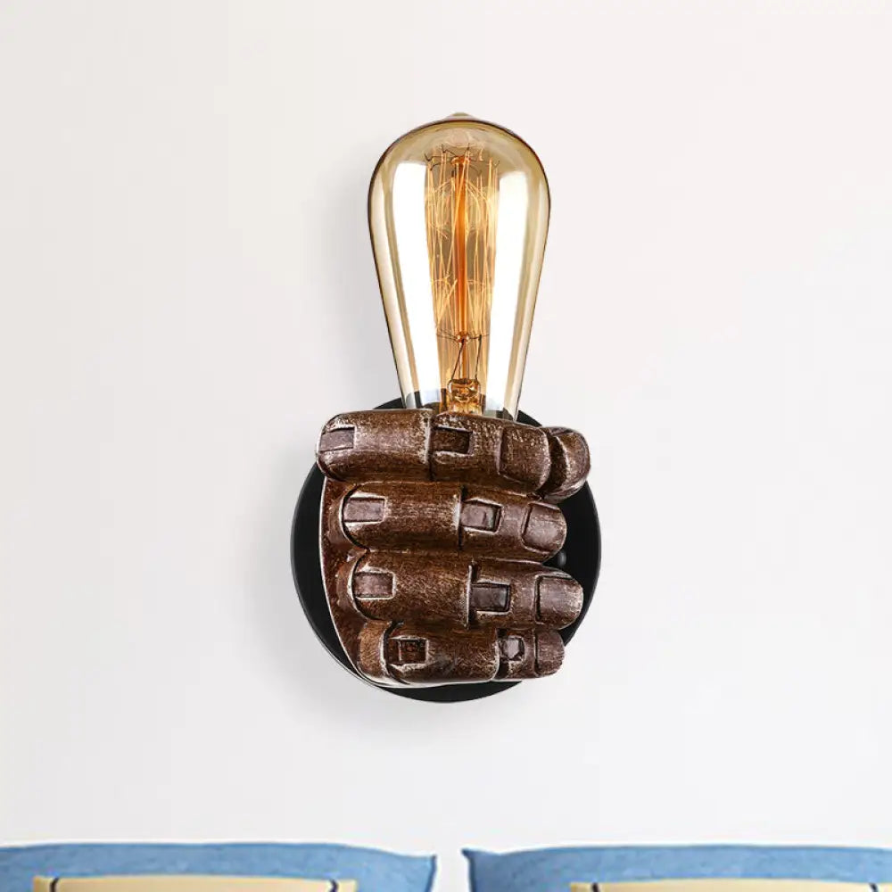 Wood Industrial Style Wall Sconce Light Fixture (1 Head) For Living Room With Right/Left Hand Shade