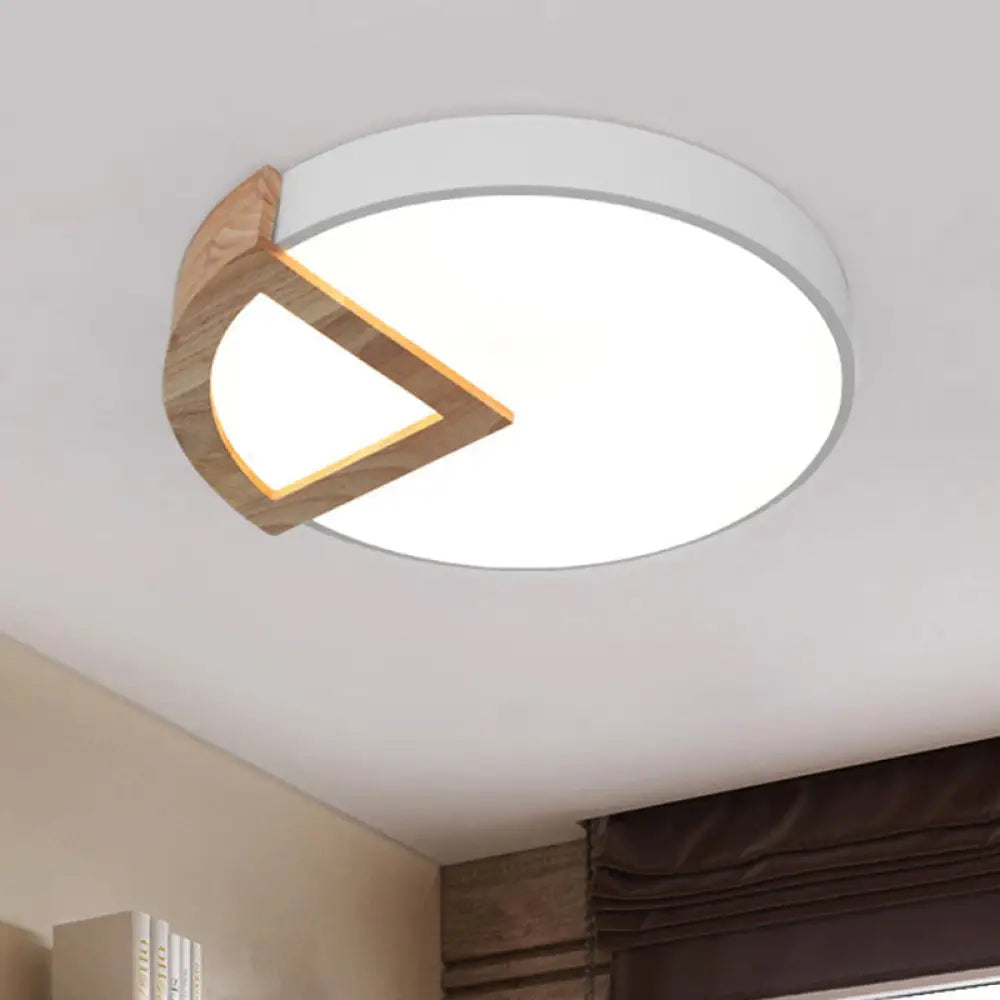 Wood Triangle Nordic Led Ceiling Lamp In 5 Colors (Warm/White) For Kindergarten White / 12’ Warm