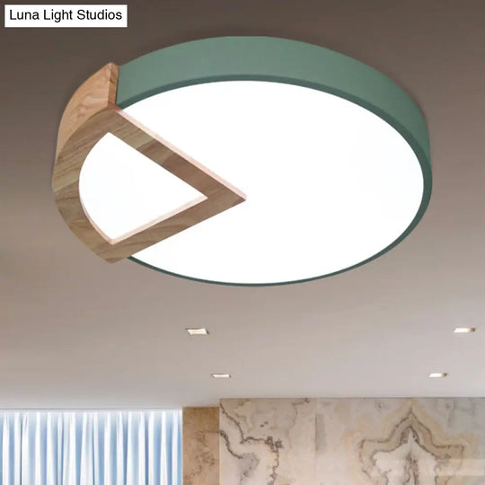 Wood Triangle Nordic Led Ceiling Lamp In 5 Colors (Warm/White) For Kindergarten