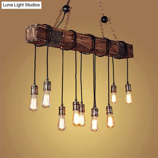 Wooden Beam Adjustable Pendant Lights As Show / No Light Source Light