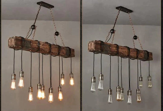 Wooden Beam Adjustable Pendant Lights Light
