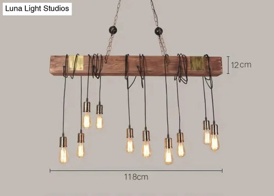 Wooden Beam Adjustable Pendant Lights Light