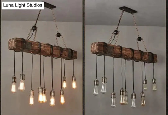 Wooden Beam Adjustable Pendant Lights Light