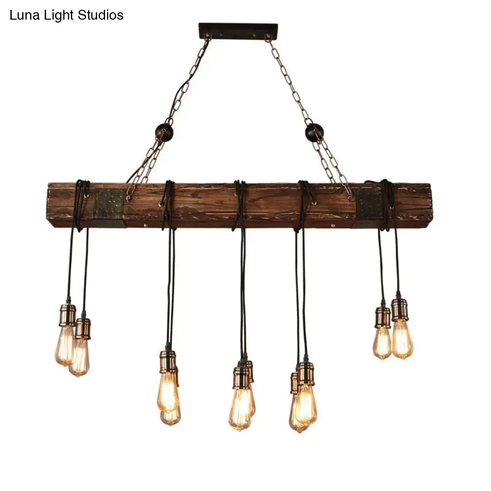 Wooden Beam Adjustable Pendant Lights Light