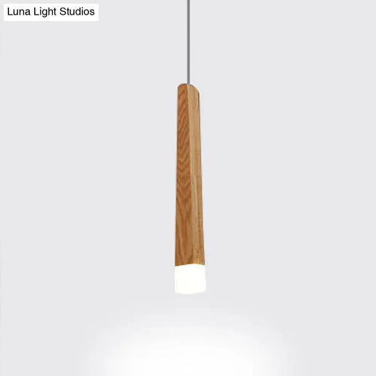 Wooden Led Pendant Light For Dining Room - Matchstick Design With Diffuser Warm/White 1/5/7-Light