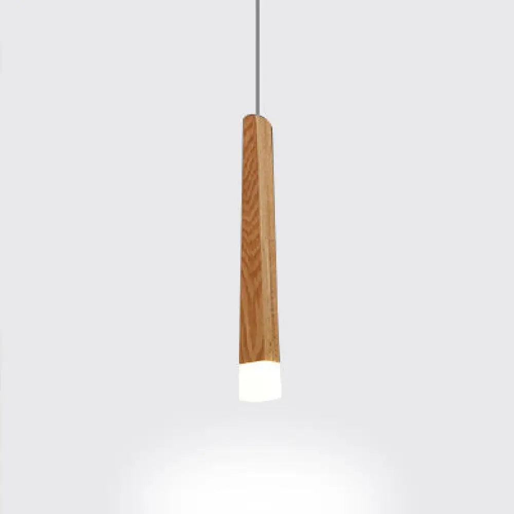 Wooden Led Pendant Light For Dining Room - Matchstick Design With Diffuser Warm/White 1/5/7-Light