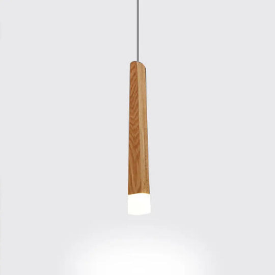 Wooden Led Pendant Light For Dining Room - Matchstick Design With Diffuser Warm/White 1/5/7-Light