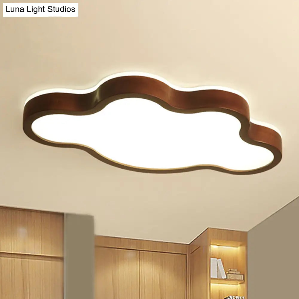 Wooden Nordic Flush Mount Spotlight For Childrens Bedroom - Star Light