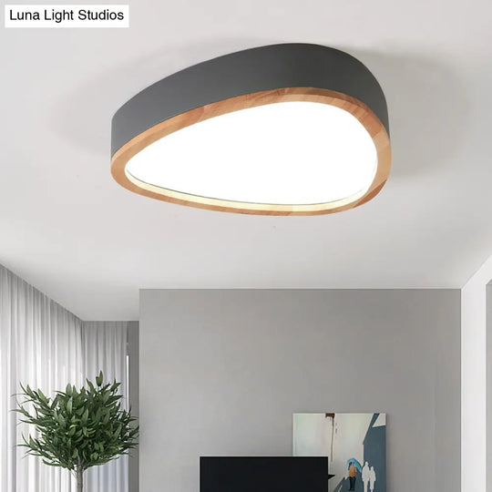 Wooden Teardrop Led Ceiling Light For Boys’ Bedroom