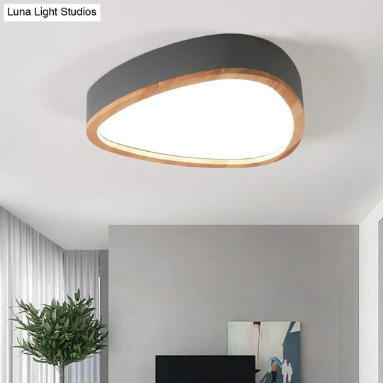 Wooden Teardrop Led Ceiling Light For Boys Bedroom