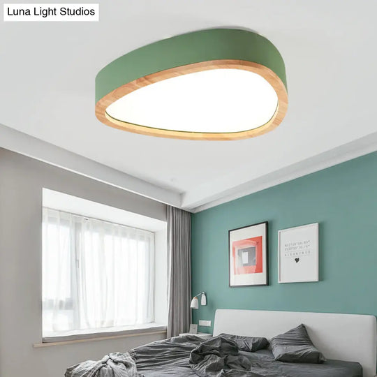 Wooden Teardrop Led Ceiling Light For Boys Bedroom