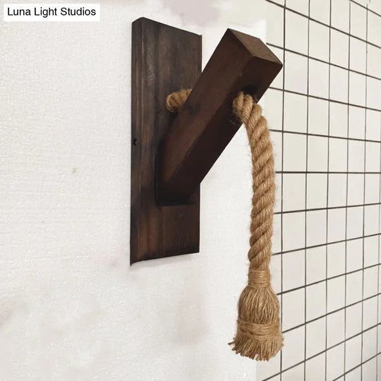 Wooden Wall Lamp: Single Light Bare Bulb Sconce For Bar & Restaurant Lighting