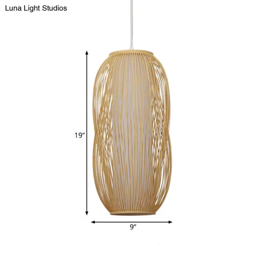 Woven Bamboo Pendant Light For Modern Living Room