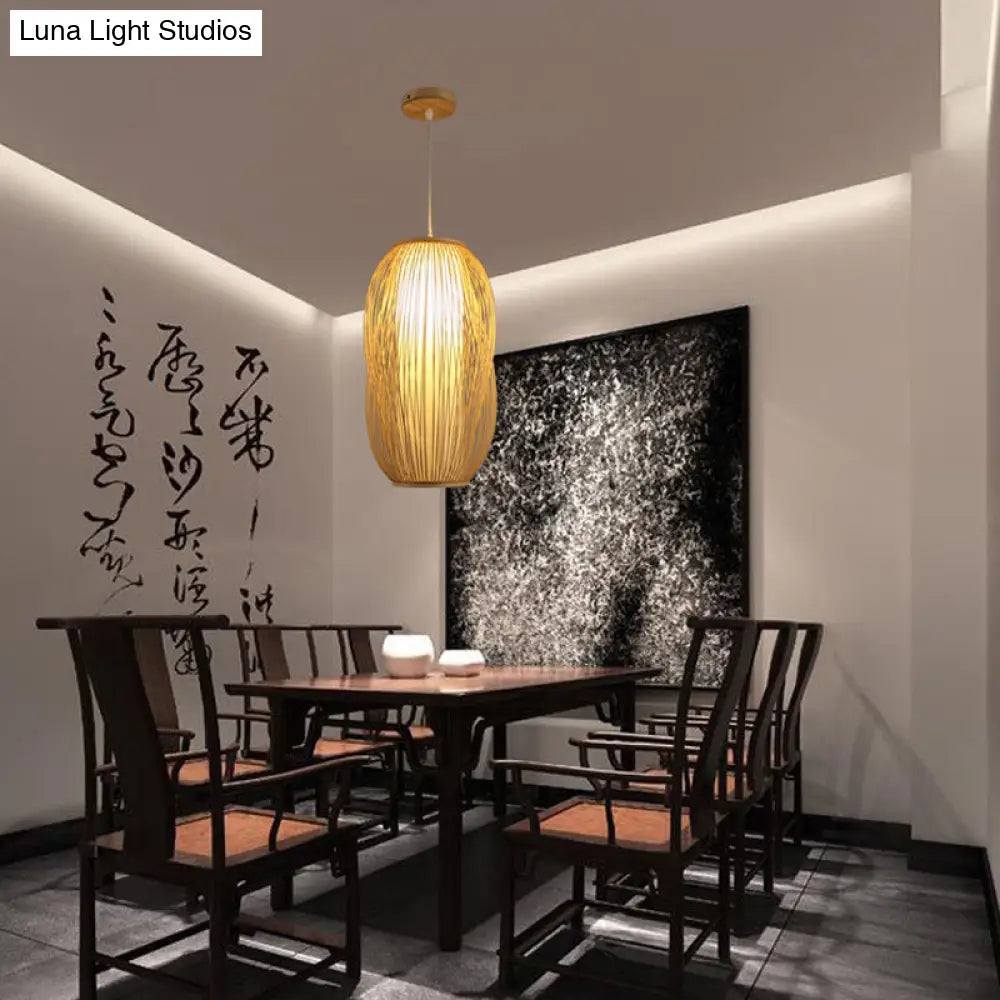 Woven Bamboo Pendant Light For Modern Living Room