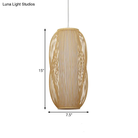 Woven Bamboo Pendant Light For Modern Living Room