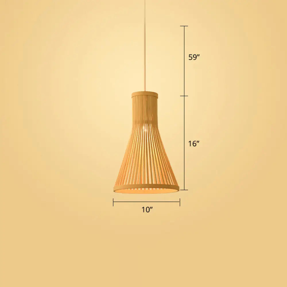 Woven Bamboo Pendant Light - Modern Single Wood Hanging Ceiling Fixture For Restaurants / A