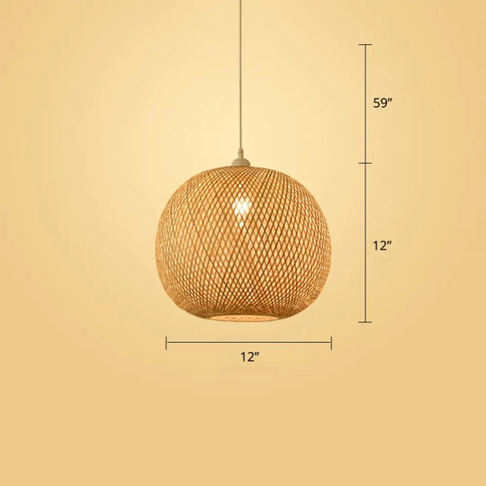 Woven Bamboo Pendant Light - Modern Single Wood Hanging Ceiling Fixture For Restaurants / G