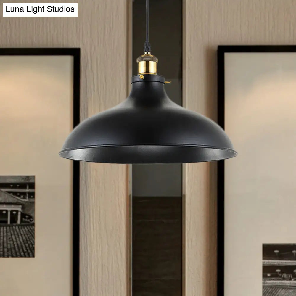 Wrought Iron Dome Industrial Ceiling Fixture Pendant Lighting - 12’/14’ Diameter 1 Light