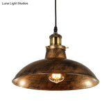 Wrought Iron Dome Industrial Ceiling Fixture Pendant Lighting - 12’/14’ Diameter 1 Light