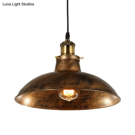 Wrought Iron Dome Industrial Ceiling Fixture Pendant Lighting - 12’/14’ Diameter 1 Light