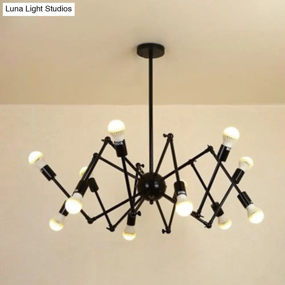 Spider-Shaped Wrought Iron Chandelier Retro Industrial Pendant Light For Coffee Shops And Workshops