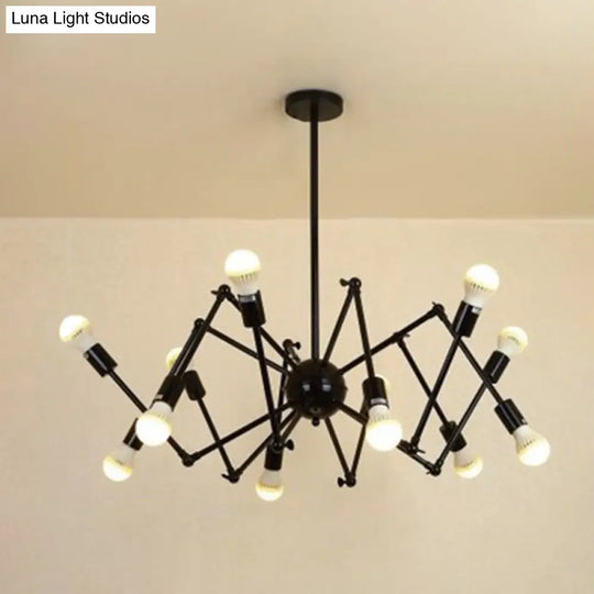 Spider-Shaped Wrought Iron Chandelier Retro Industrial Pendant Light For Coffee Shops And Workshops