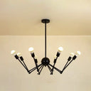 Wrought Iron Spider Chandelier - Retro Industrial Pendant Light For Coffee Shops And Workshops 8 /
