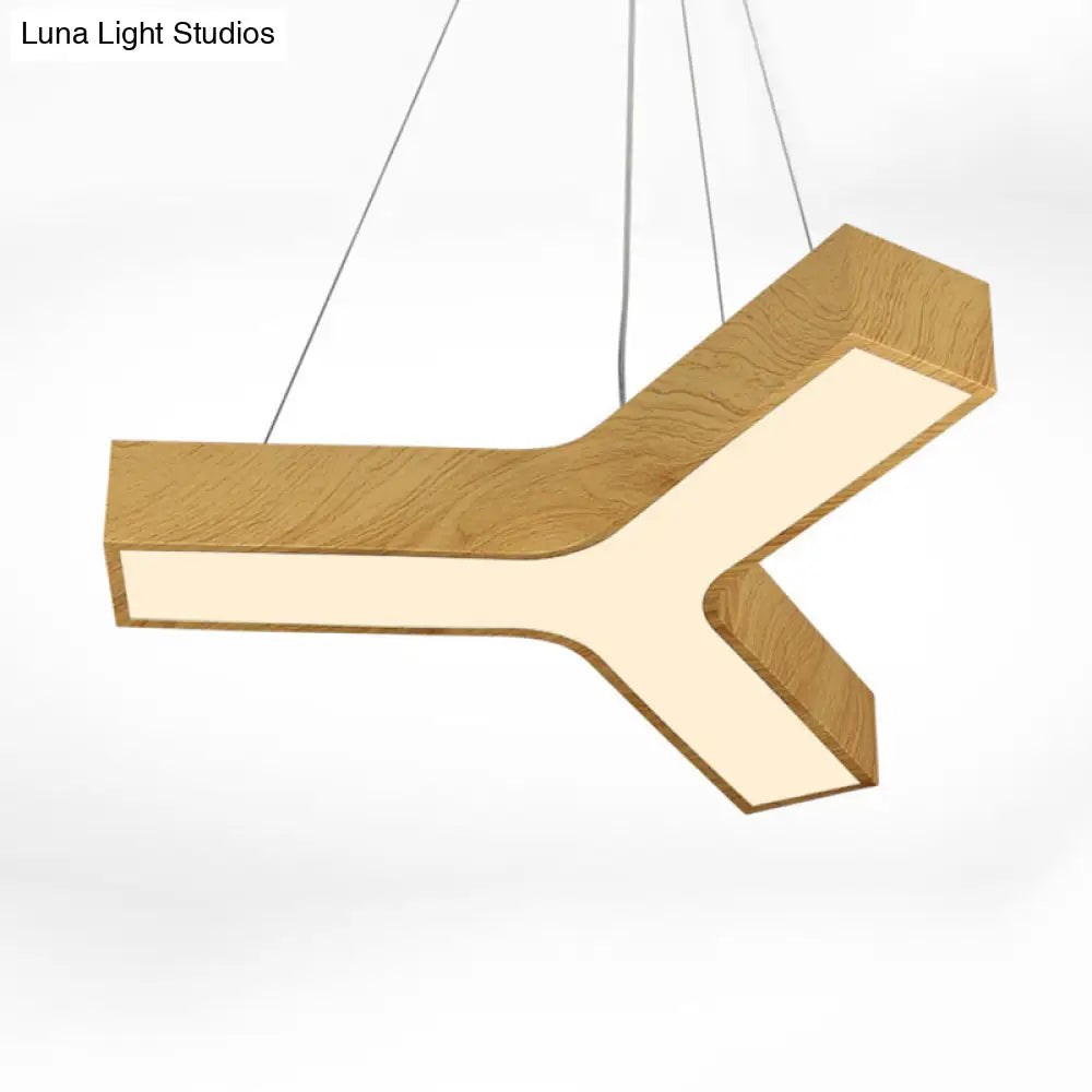 Y-Shaped Led Pendant Lamp With Minimalistic Acrylic Shade