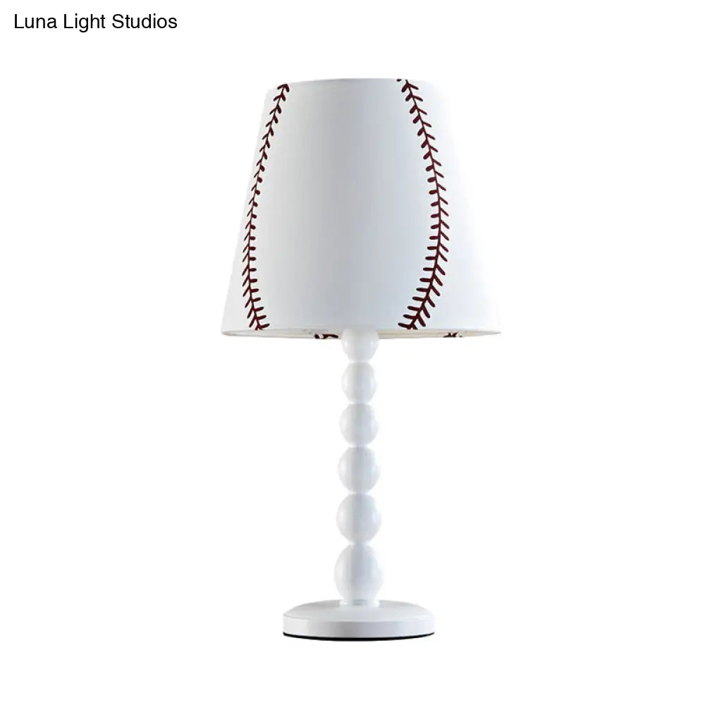 Modern Baseball Design Barrel Night Table Lamp With Reading Light - Bedroom Décor