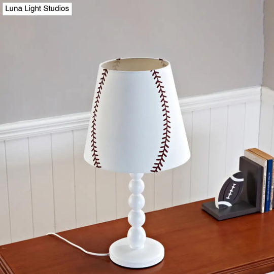 Modern Baseball Design Barrel Night Table Lamp With Reading Light - Bedroom Décor