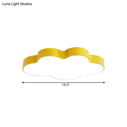 Yellow Cloud Close To Ceiling Led Light Flush Mount In White/3 Colors 19.5/23.5/35.5 Wide