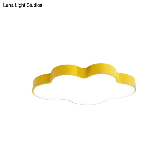 Yellow Cloud Close To Ceiling Led Light Flush Mount In White/3 Colors 19.5/23.5/35.5 Wide