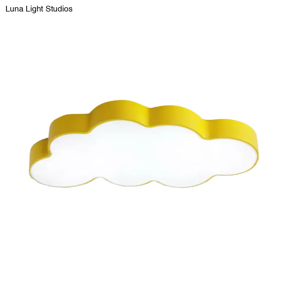 Yellow Cloud Close To Ceiling Led Light Flush Mount In White/3 Colors 19.5/23.5/35.5 Wide