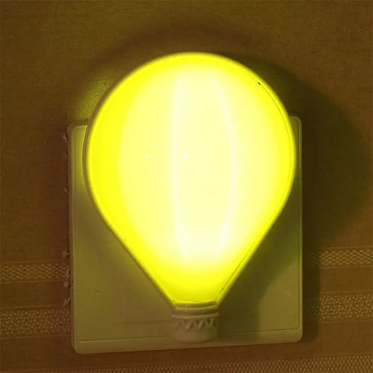 Yellow Led Night Lamp Cartoon Plastic Wall Lighting For Bedside