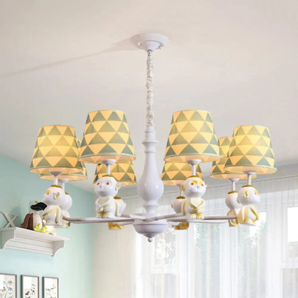 Yellow Nordic Pendant Lights - Fabric Tapered Shade Hanging For Living Room 8 /