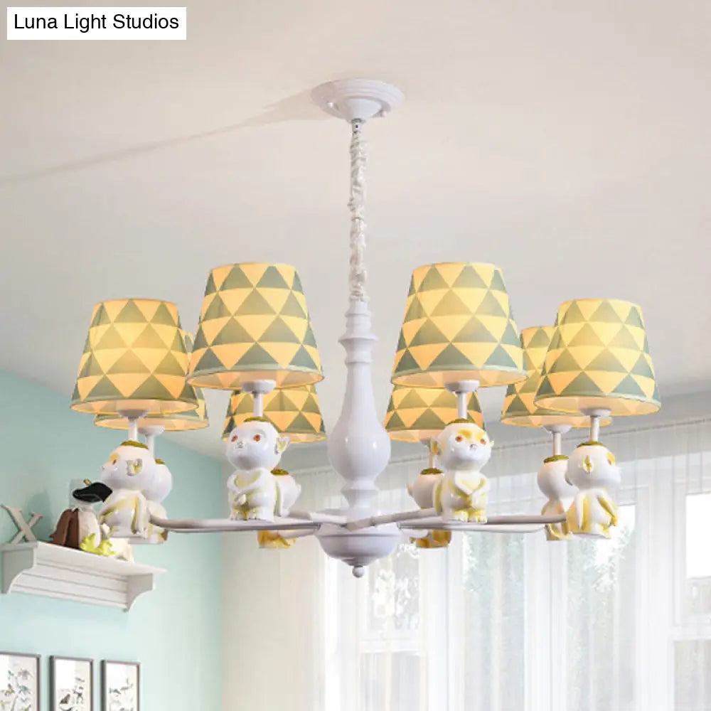 Yellow Nordic Pendant Lights - Fabric Tapered Shade Hanging For Living Room