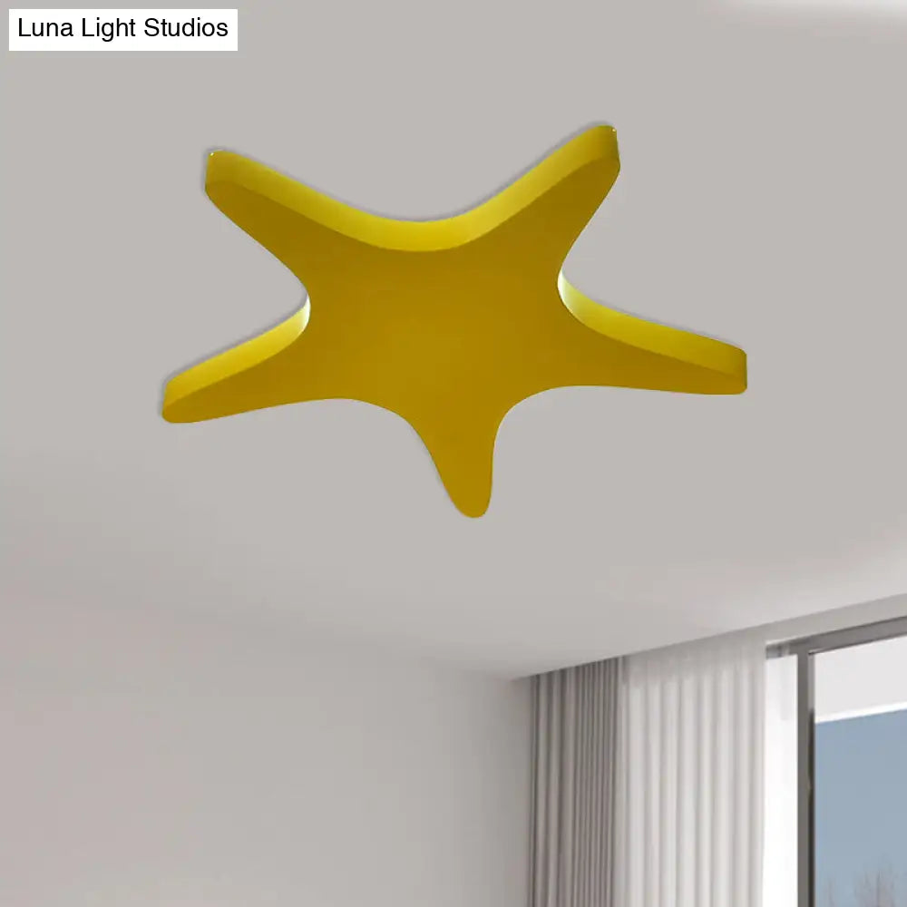 Yellow/Orange/Blue Led Cartoon Star Ceiling Light For Kids Room Yellow