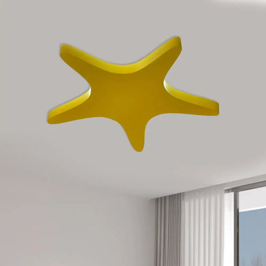 Yellow/Orange/Blue Led Cartoon Star Ceiling Light For Kids Room Yellow