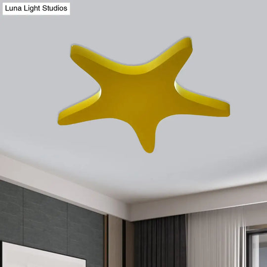 Yellow/Orange/Blue Led Cartoon Star Ceiling Light For Kids Room