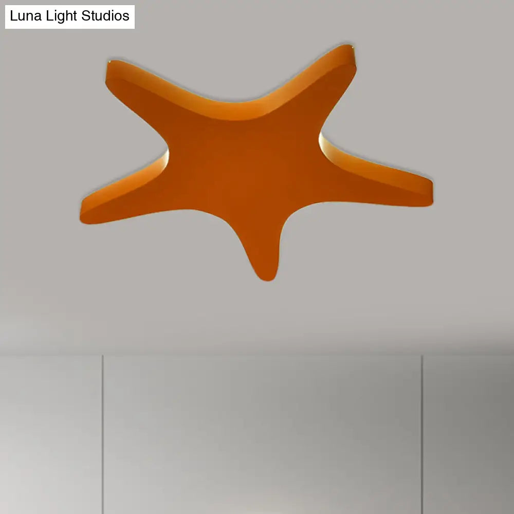 Yellow/Orange/Blue Led Cartoon Star Ceiling Light For Kids Room