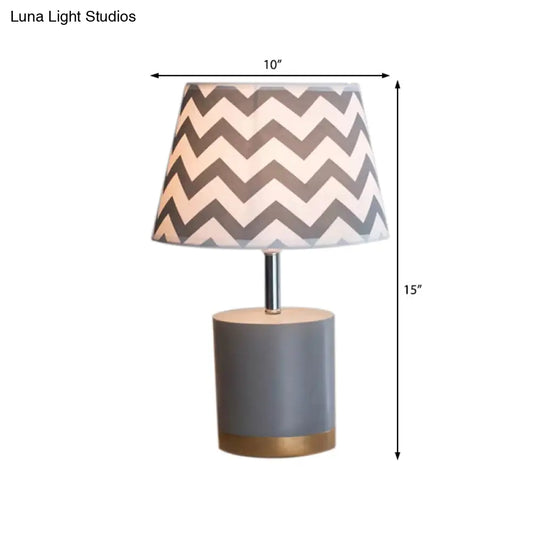 Zigzag Nordic Desk Light - Stylish Gray Study Lamp For Childs Bedroom