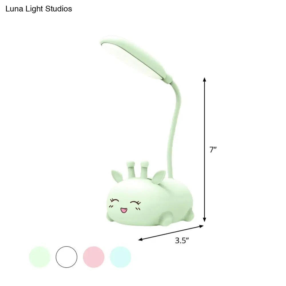 Zoey - Sika Cartoon Deer Desk Lamp Plastic Kid Room Led Night Light With Flexible Arm In