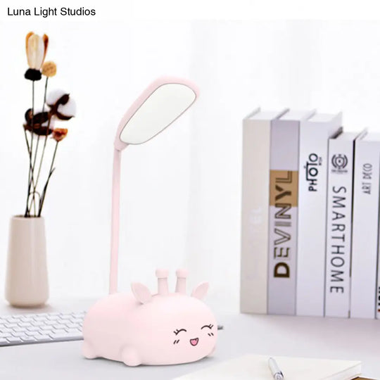 Zoey - Sika Cartoon Deer Desk Lamp Plastic Kid Room Led Night Light With Flexible Arm In